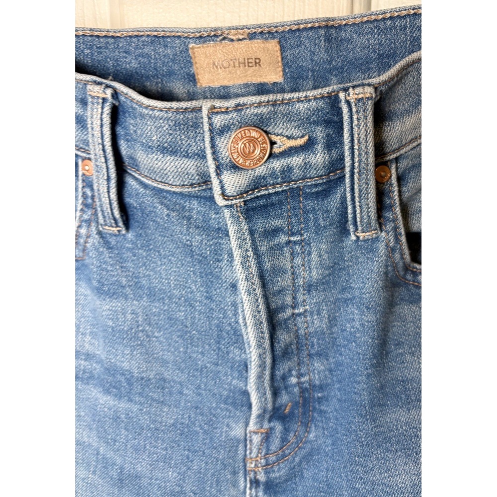 Mother The Tomcat Flood Fray Flag Me Down Jeans Size 24 - Picture 2 of 9